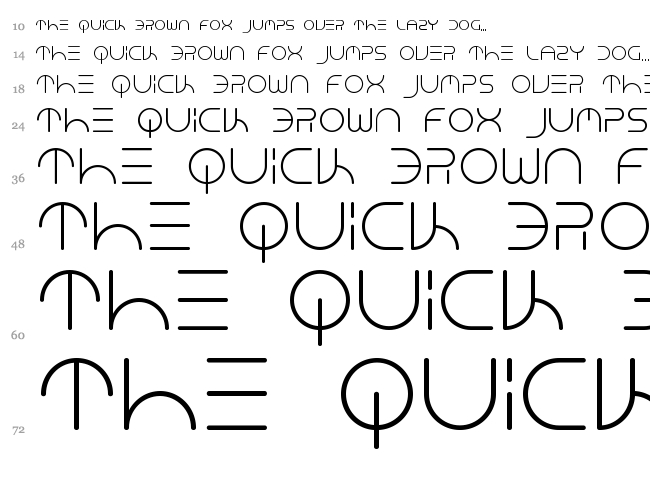Neon Club Music font waterfall